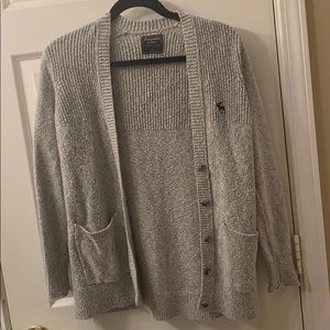 A&F cardigan silver